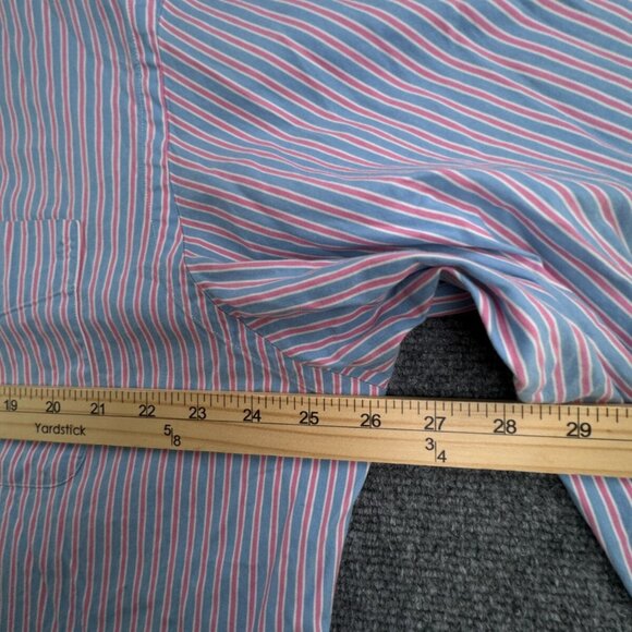Ralph Lauren Men Long Sleeve Button Up Shirt Adult Striped Pink Blue XL Custom - Picture 6 of 11